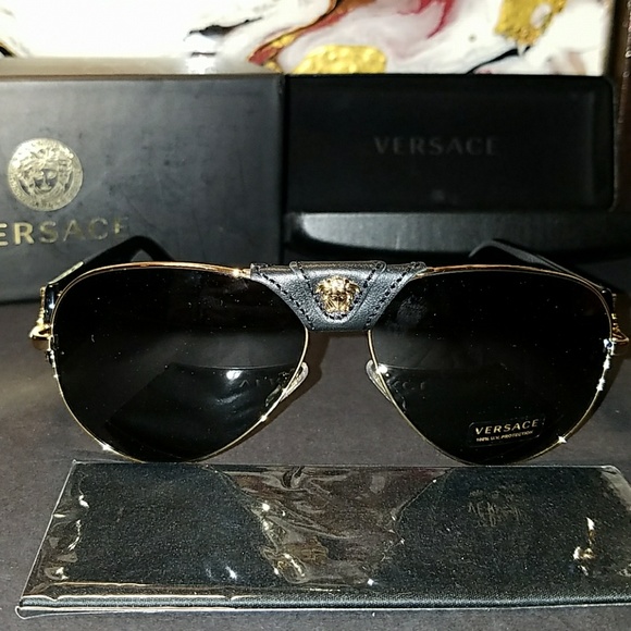 NWT Authentic Versace Gold Pilot Aviators - Picture 8 of 8
